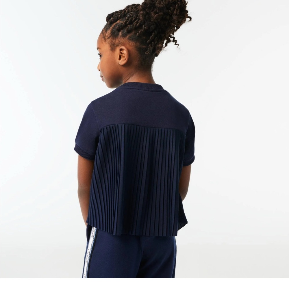 Girls Lacoste crew sweatshirt with pleated back. - Picture 3 of 5